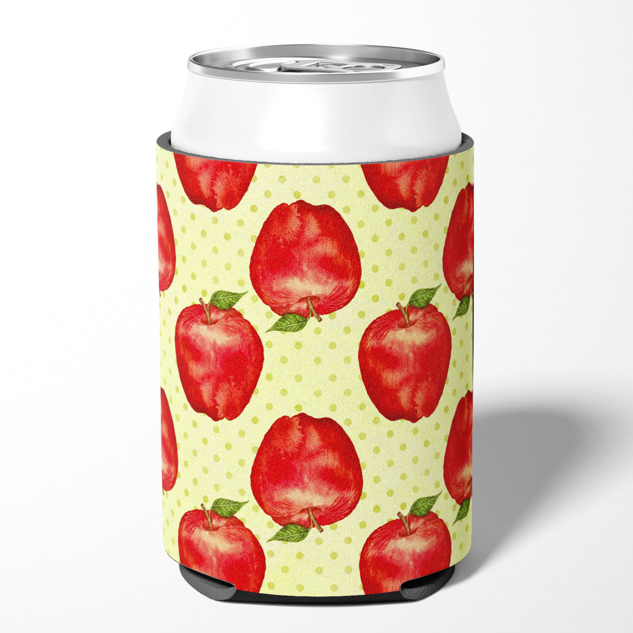 Watercolor Apples and Polkadots Can or Bottle Hugger