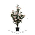 thumbnail image 3 of Vickerman 45" Artificial Pink Rose Plant in Pot., 3 of 6