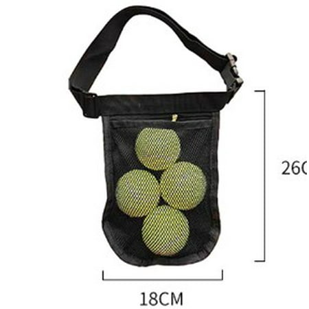 BERTDOMD Reusable Tennis Ball Bag Tennis Storage Bag Balls Wait Bag Wrist Strap Ball Holder Ball Pouch Tennis Ball Mesh Bag Golfing Ball Pouch