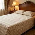 thumbnail image 4 of Polyester Bed Sheet Set 240 x 200 cm, Thick Breathable Anti-Slip Printed Fitted Sheet, Colorfast, Pilling Resistant, Vintage Pattern, 4 of 5