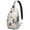 Playful Halloween Icons, variant on Sling Backpack,Pink Hued Cute Halloween Ghosts Pattern Sling Bag with Water Bottle Holder,Waterproof Sling Bag for Men/Women with Headphone Jack for Hiking,Travel