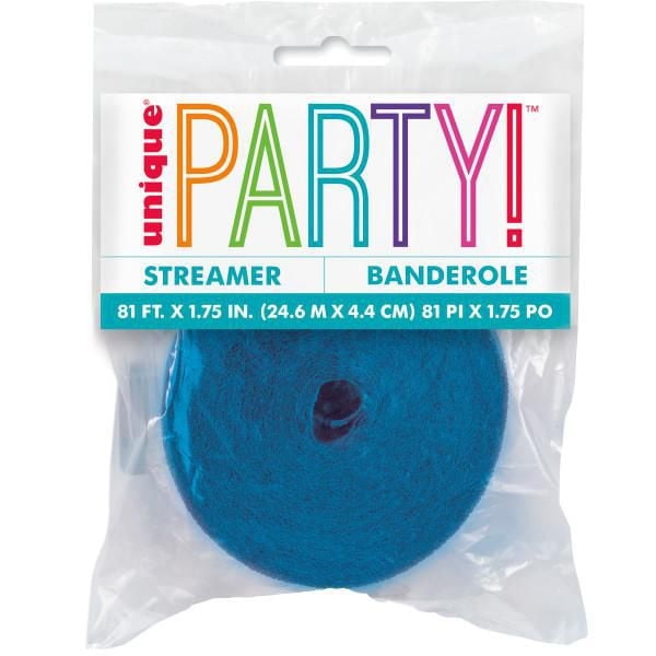 Royal Blue Crepe Streamer, 81 ft