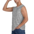 thumbnail image 3 of Balery GlitterSilver Camisetas sin mangas para hombre, absorbe la humedad y protege contra el mal olor.-3X-Large, 3 of 7