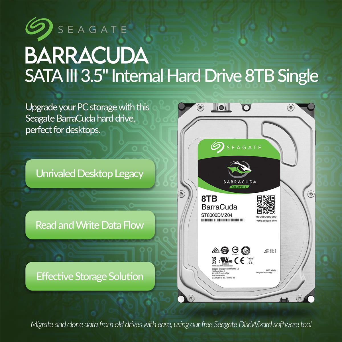 Seagate 2 PACK BarraCuda 8TB SATA III 6 Gb/s 3.5" Internal Hard Drive Kit