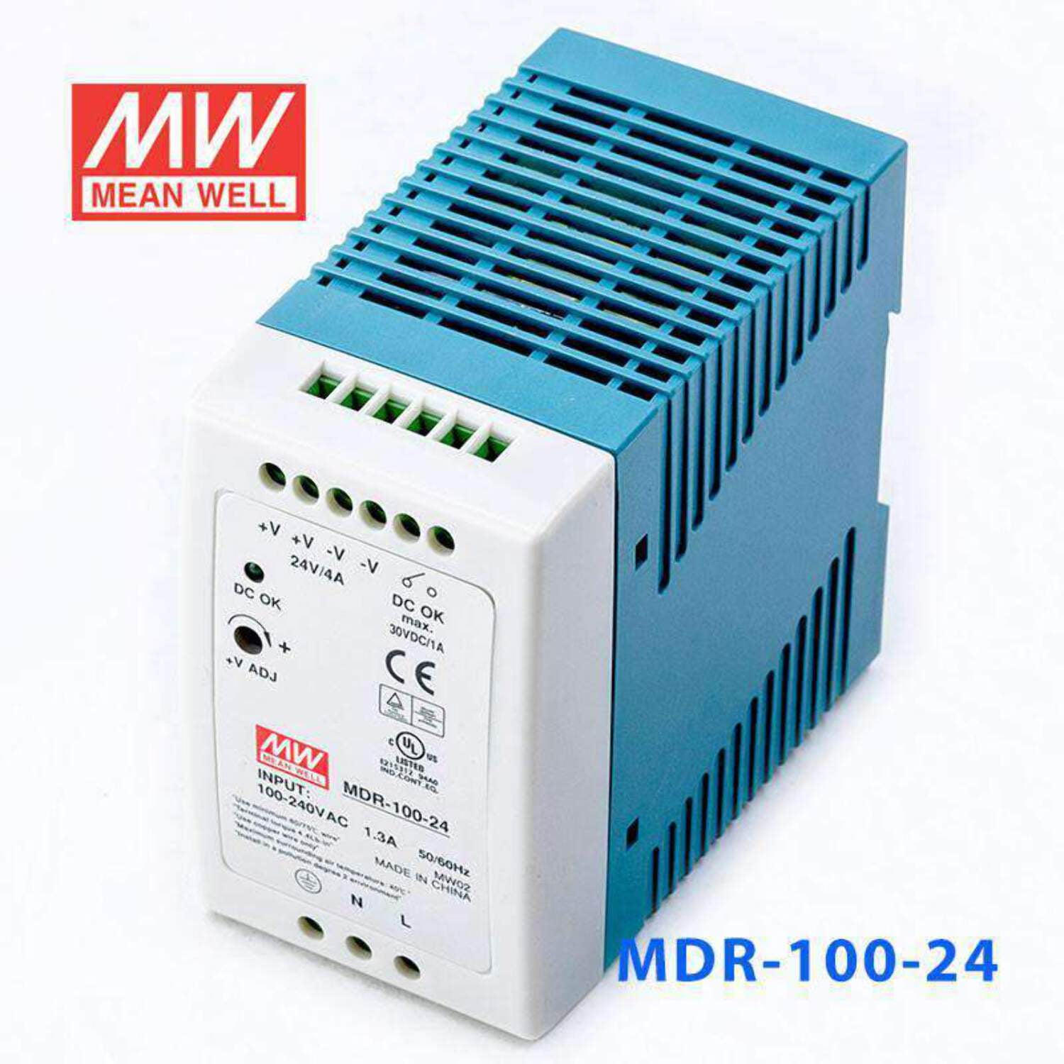 Mean Well MDR-100-24 Single Output Industrial Power Supply 100W 24V - DIN Rail