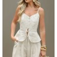thumbnail image 4 of Women's Halter Vest and Wide Leg Pants Set, Tie Front Sleeveless Two Piece Outfit, 4 of 10