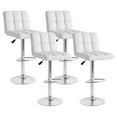 thumbnail image 1 of Costway Tabourets de Bar Pivotants Modernes Ensemble de 4 avec Base en Métal Robuste et Dossier Repose-Pieds Blanc, 1 of 9