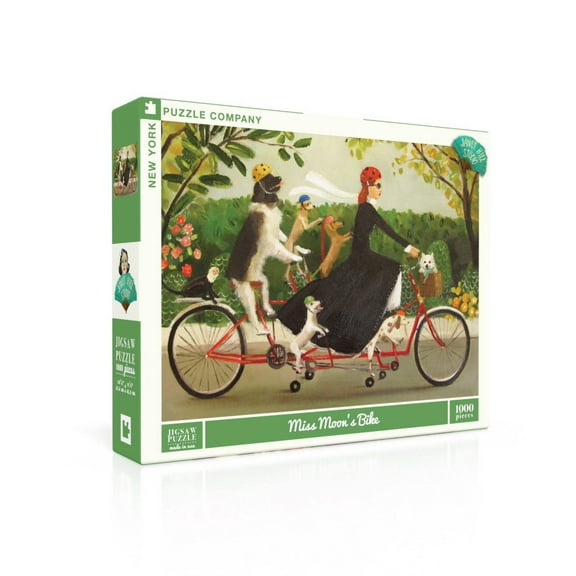 New York Puzzle Company Miss Moon's Bike 1000 Piece Jigsaw Puzzle