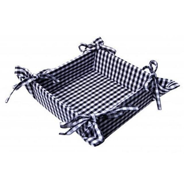 Mr. MJs Trading AG-45292-8x8 8 x 8 in. Ribbed Table Runner with Tassels Black Check