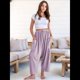 thumbnail image 4 of Pantalones Palazzo Harem Informales Holgados con Cordón para Mujer, para Verano, Playa, Viajes, Vacaciones, con Bolsillos. Púrpura Lavanda S, 4 of 6