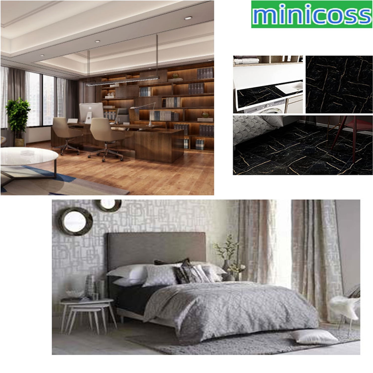 16Pack Peel and Stick Tiles for Floor Marble Vinyl Flooring Waterproof