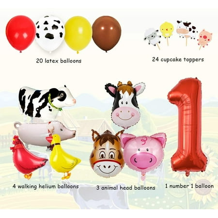 Farm Animal 1st Birthday Decorations Barnyard Animal Party Supplies