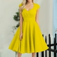 thumbnail image 2 of MGCWSH Women Short 1950s Retro Vintage Cocktail Party Swing Dresses Yellow M, 2 of 4