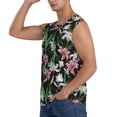 thumbnail image 3 of Fotbe Lilies Flowers Men's Camiseta sin Mangas Estampada para Hombres, Playera Casual para Gimnasio, Entrenamiento, Playa-Large, 3 of 7