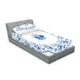 thumbnail image 2 of Ambesonne Mandala Fitted Sheet & Pillow Sham Set, Persian Nostalgic Flora, Twin, Blue White, 2 of 2