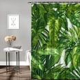 thumbnail image 2 of Orinice Bathroom Shower Curtain Watercolor Painting Coconut Banana Palm Leaf Green Leave Seamless Pattern Polyester Fabric 60x72 inches Waterproof Bath Curtain Set with Hooks 69x72, 2 of 7