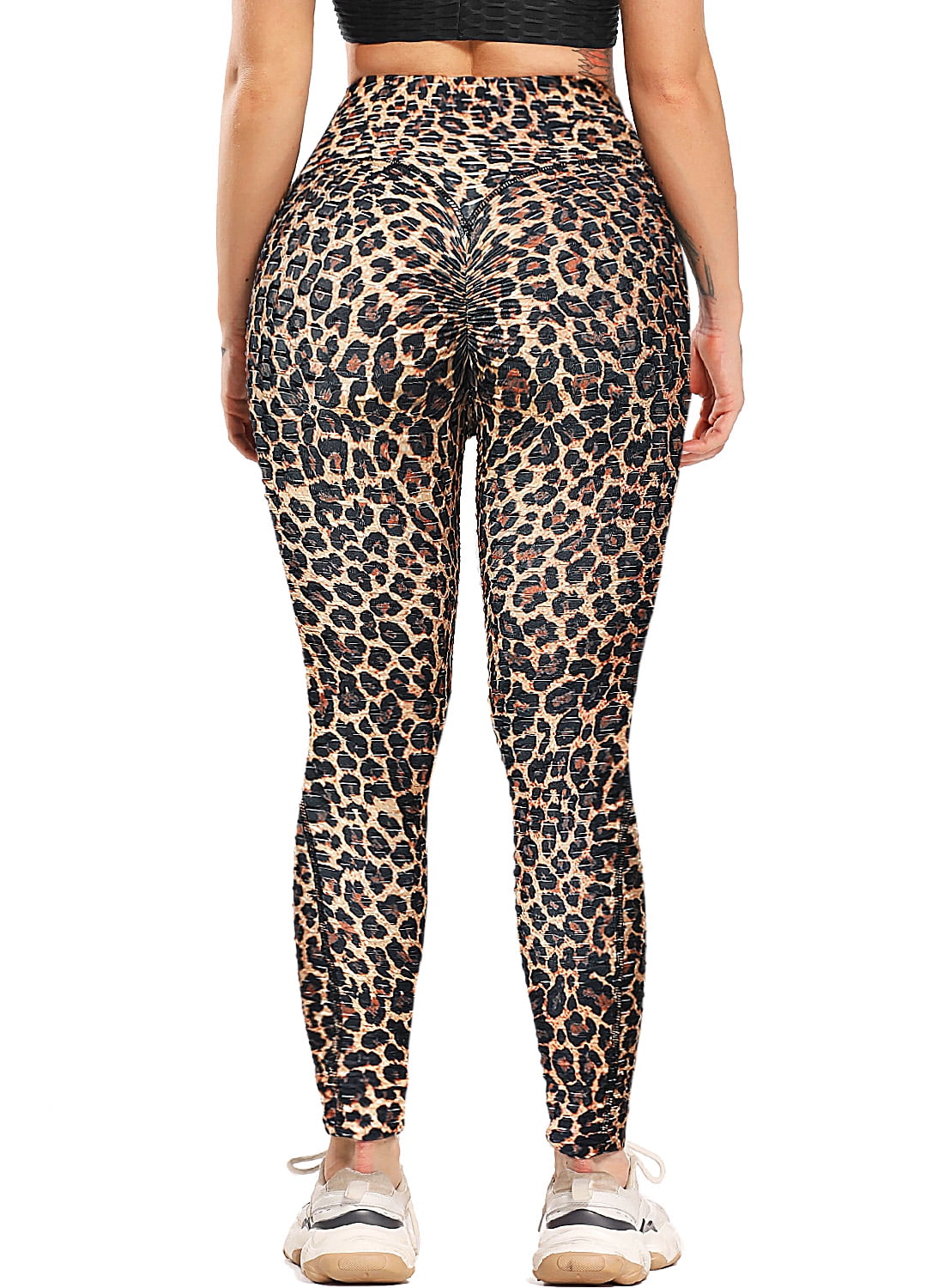 SEASUM - SEASUM Women's Butt Lift Leggings With Pockets Tummy Control Textured Booty Pants