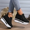 thumbnail image 3 of Mostsola Sneakers for Women Platform Slip on Shoes Wedges Heels Casual Zipper Canvas Shoes, 3 of 7