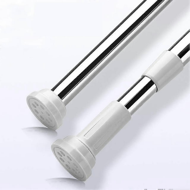 Rustproof Curtain Rod, Spring Tension Stainless Steel No Drill Adjustable Curtain Rods, Eco-friendly Packaging for Living Room Kitchen Bathroom