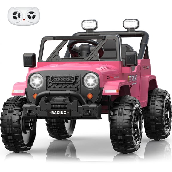 TOKTOO 12V Ride on Toys for Toddlers, Electric Ride on Car for Kids, Ride on Truck for Boys Girls with Parent Remote Control, Music Player, Pink