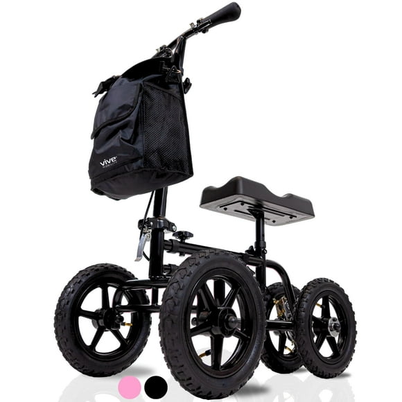 Andador de rodilla todoterreno Vive Mobility para lesiones en los pies - Muleta con ruedas para adultos con pierna rota, ideal para cirugía, fractura de pie y lesión de tobillo - Ayuda para arrodillar