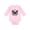 AD-Pink, variant on Gothic Bat with Moon and Roses Girls Long Sleeve Baby Bodysuit