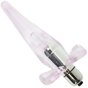 Pink B.O.B. Vibrating Tapered Jelly Anal Plug - Clear
