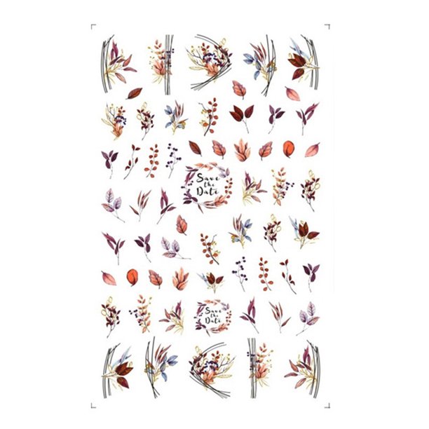 Seitruly Pegatinas para uñas, calcomanías para puntas de hoja de arce, envolturas deslizantes de transferencia de para impresión de manicura, Juegos de manicura F785 Seitruly CE012227-04B