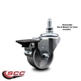 thumbnail image 2 of 3 Inch Semi Steel ½ Inch Threaded Stem Caster with Brake, 2 of 2