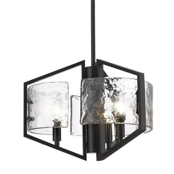 Golden Lighting Varsha 3-light Pendant in Matte Black
