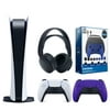 Sony Playstation 5 Digital Version (Sony PS5 Digital) with Extra Galactic Purple Controller, Black Pulse 3D Headset and Gamer Starter Pack Bundle