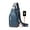 Blue, variant on Leather Sling Bag Mens Crossbody Bag Chest Bag Sling Backpack for Men with USB Charge Port