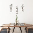 Gallery Detail: 3 Pieces Metal Vase Flowers Wall Arts