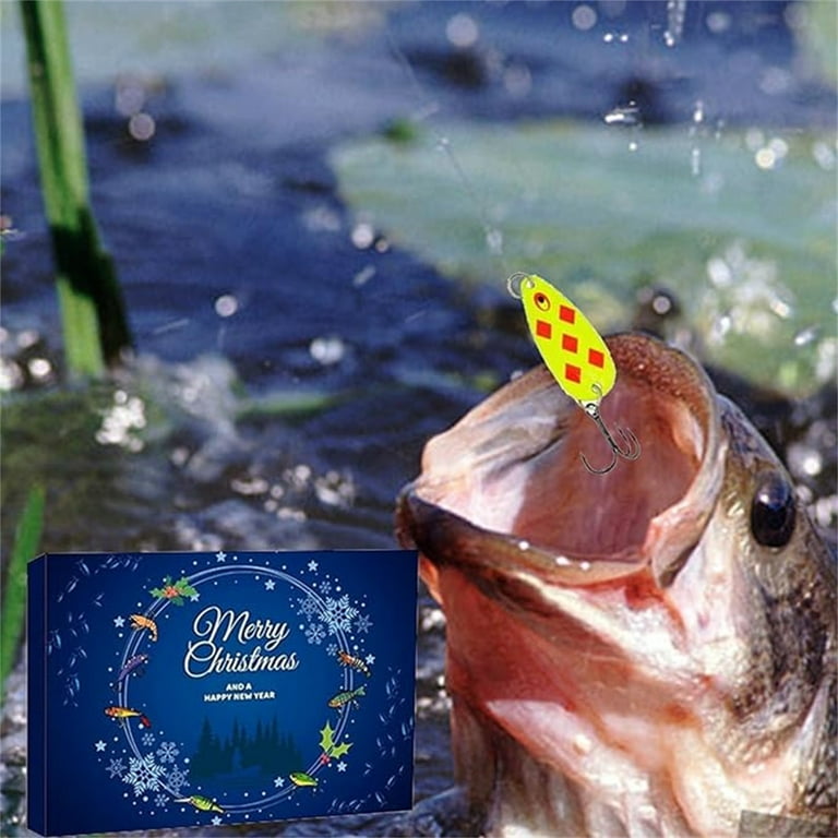 LSLJS Christmas Fishing Advent Calendar 2023 - 24 Pcs Fishing Lures Set  with 24 Days Christmas Countdown Calendar Fishing Accessories Surprise  Boxes Christmas Gifts for Fishing Lovers Adults Men 