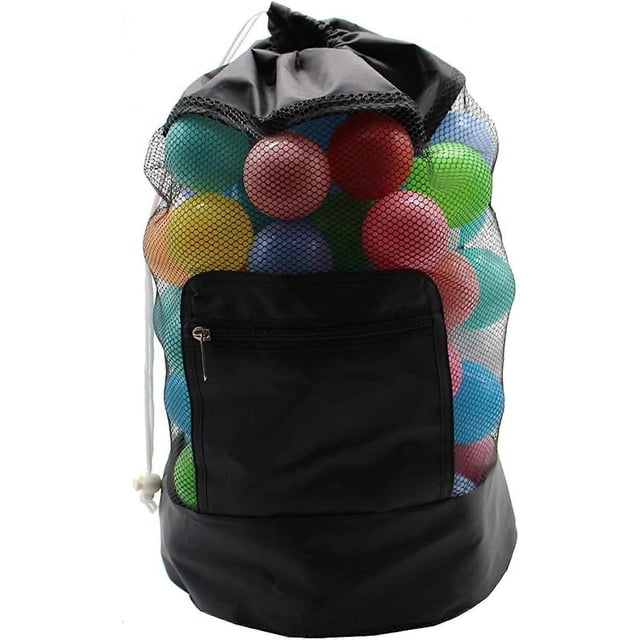 Bolsa grande de malla para juguetes de playa, correa de hombro ajustable, cordón ajustable, bolsa para juguetes de playa para niños.
