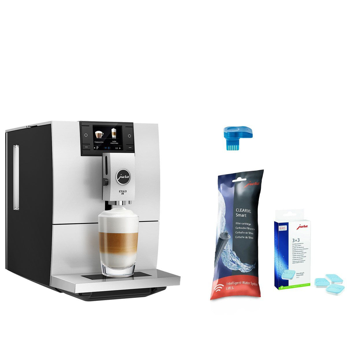 Upravljanje drug interpretativna  Jura ENA 8 Automatic Coffee & Espresso Machine with Touch Screen |  Metropolitan Black + Smart Connect + Glass Milk Container + Replacement  Water Filter & Descaling Tabs - Walmart.com
