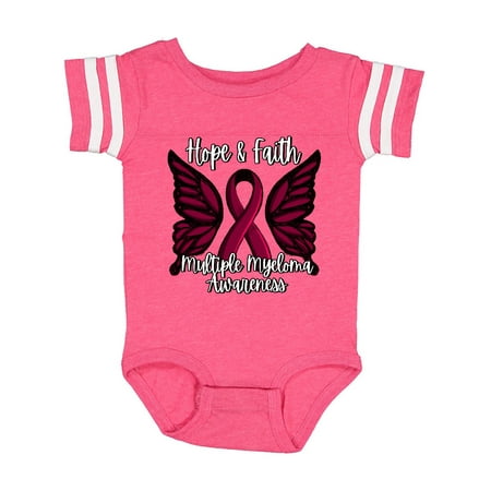 

Inktastic Multiple Myeloma Cancer Awareness Hope & Faith with Butterfly Ribbon Gift Baby Boy or Baby Girl Bodysuit