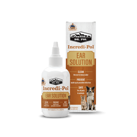 Dr. Pol Incredi-Pol Ear Solution for Dogs, Cats, and All Animals. 3-ounce