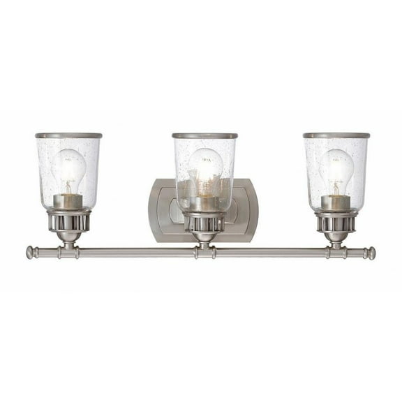 3 Light Bathroom Light in Coastal Style 23.5 inches Wide By 8.25 inches High-Brushed Nickel Finish Bailey Street Home 218-Bel-2513075