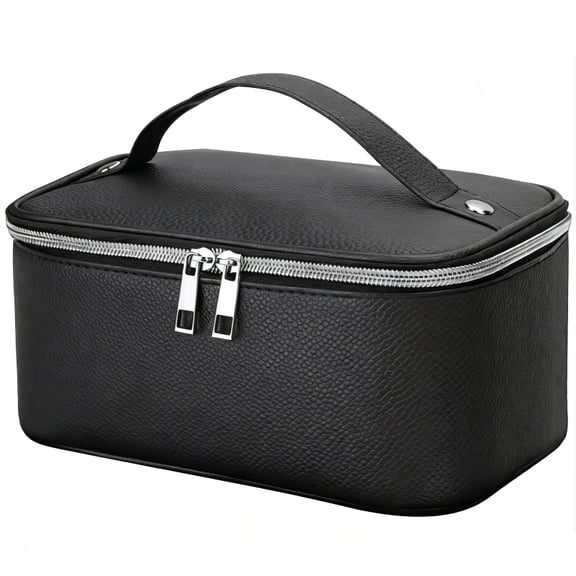 Walmart Cosmetic Bag Train Case, for Travel with Makeup, Black, Size 9.05" x 5.51" x 4.13"