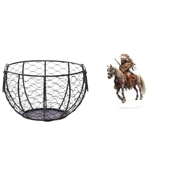 Cesta De Alambre Para Guardar Huevos, Cesta Tejida De Alambre De Hierro, Cesta Rústica Para Frutas Y Verduras, Para Encimera De Cocina, Baño, Verduras, Adorno De Caballero Acrílico, Centro