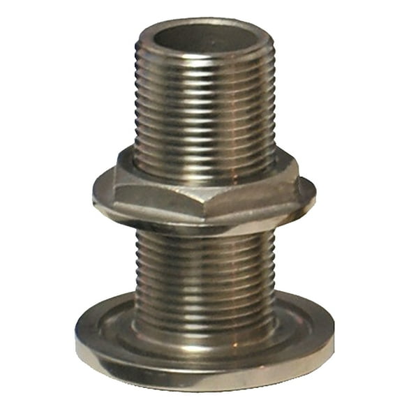 5" Groco Stainless Steel Thru-Hull Fitting with Nut