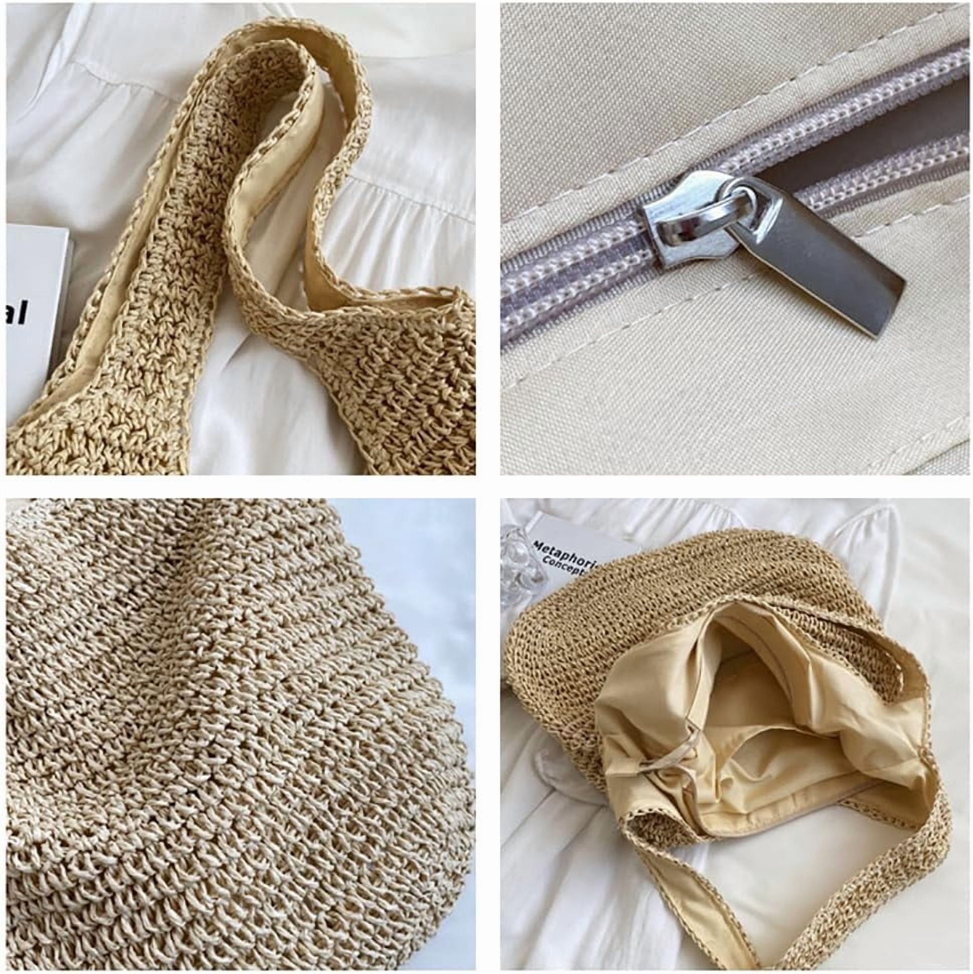 CoCoMangos Straw Hobo Bags for Women Vintage Handbag Tote Bag Boho Crochet Beach Bag Trendy Handwoven Shoulder Bags Purse
