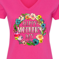 thumbnail image 4 of Inktastic Happy Mother's Day- flowers Women's V-Neck T-Shirt, 4 of 5