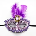 thumbnail image 2 of 2025 Femmes Maquillage Danse Protection Visage Peint avec Poudre d'Or Demi-Visage Carnaval Fête Protection Visage, 2 of 3