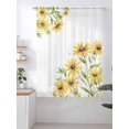 thumbnail image 2 of Sheer Curtains 72 Inches Long, Yellow Daisy Flowers Semi Sheer Curtains Light Filtering Window Treatment, Spring Summer Pastoral Garden Floral Privacy Voile Drapes for Living Room Bedroom 52x72 Inch, 2 of 7