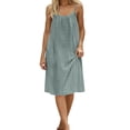 thumbnail image 3 of XinghaiYIDE Women Casual Dress, for Women Loose Summer Solid Tank Dress Hollow Out Beach Sundress Sleeveless Dresses, 3 of 6