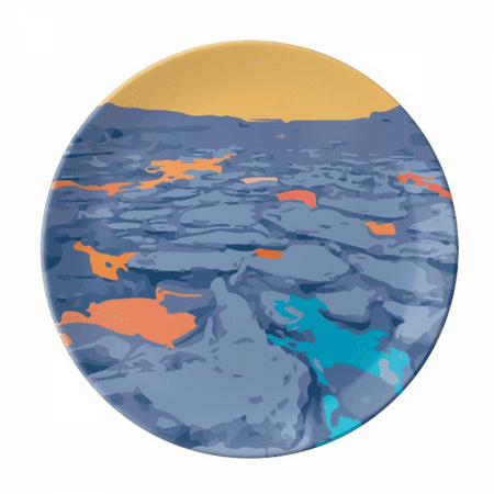 

White Blue Ice Floe Create Plate Decorative Porcelain Salver Tableware Dinner Dish