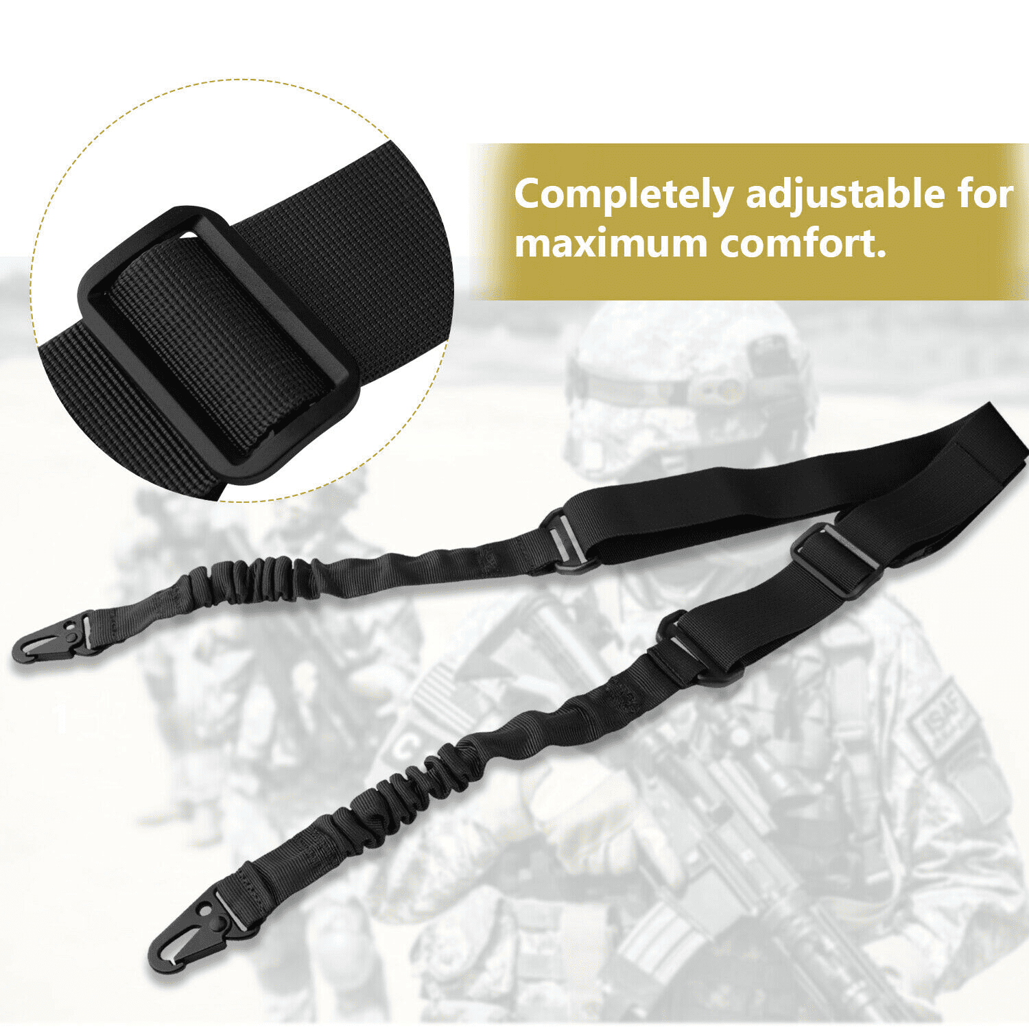 2 Point Rifle Sling Gun Strap with Shoulder Pad Adjustable Two Point