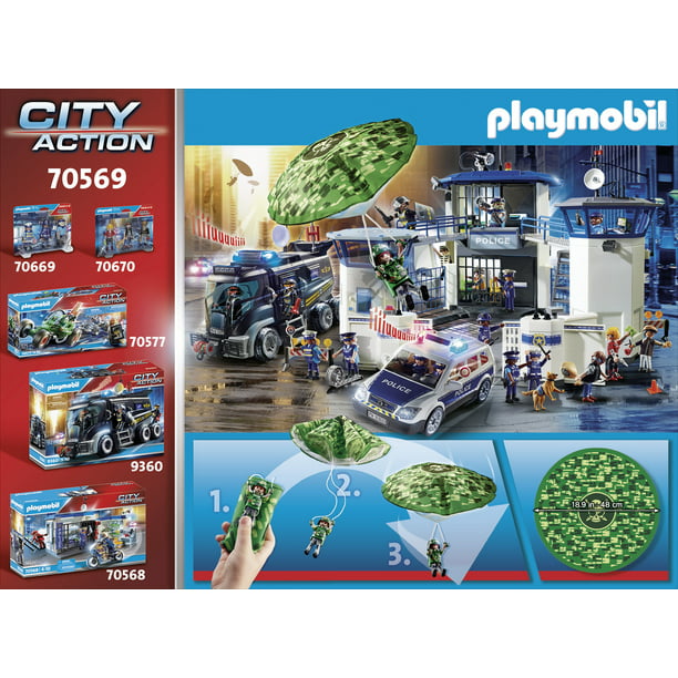 Playmobil Police Parachute Search- Helicopter, for children ages 4 years and older